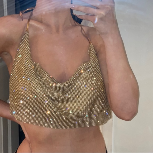 Tops - Gold Rhinestone Top